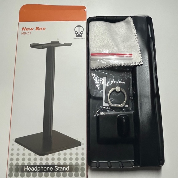 NWT New Bee NB-Z1 silver and white headphone stand - Picture 3 of 5
